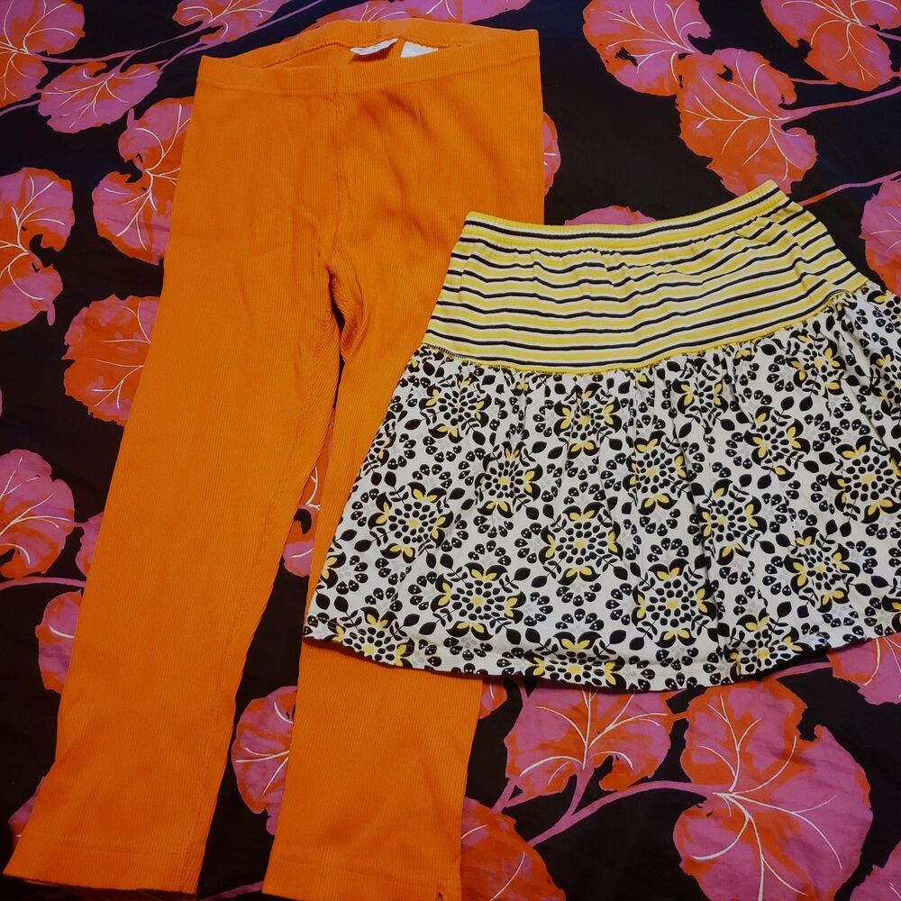 Hanna Andersson Lot of 2 Bottoms Skirt Leggings Sz 160  (14/16) School Layering